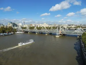 River Thames, boat, Hungerford Bridge