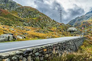 Road to border pass Great Sankt Bernhard (Col du Grand Saint-Bernard)