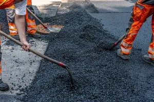 Road construction, road construction work