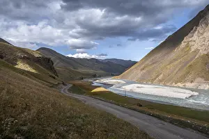 Road through a mountain valley