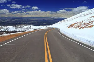 Road through Pikes Peak mountain of Colorado, USA