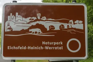 Roadside information board on the Eichsfeld nature park Park