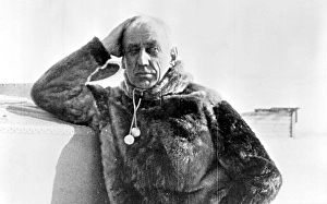 Roald Amundsen. Norwegian polar explorer. 1872-1928. In 1925, Amundsen made an attempt to reach the North Pole with the two flying boats N 24 and N 25. On 21 May 1925, the two flying boats started from Ny-Alesund on Svalbard