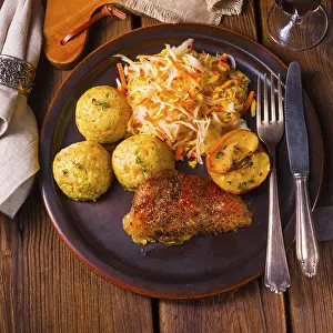 Roast duck with dumplings