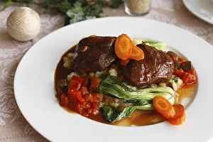 Roast venison with ratatouille