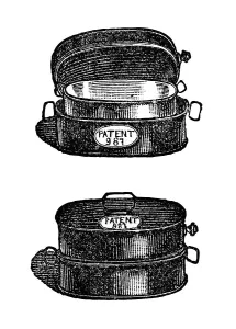 Roasting and baking pan, historical illustration from: Marie Adenfeller