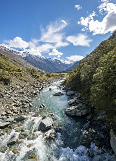 Rob Roy Stream and snow covered mountains