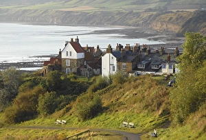 Robin Hood's Bay and the North Sea at back