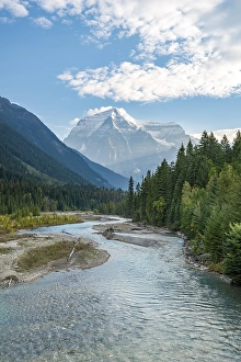 Category Mountain Landscapes Prints: Robson River, back summit of Mount Robson