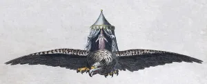 Roc bird, hand-colored copper engraving from children's picture book by Friedrich Justin Bertuch