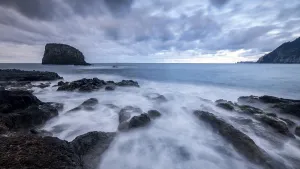 Rock coast, volcanic rock formations