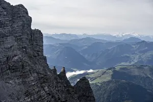 Rock formation, view over mountain landscape