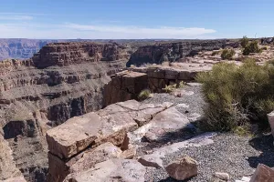 Rock formations at the Eagle Point overlook in Grand Canyon West near Peach Springs
