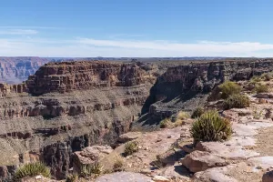 Rock formations at the Eagle Point overlook in Grand Canyon West near Peach Springs