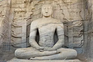 Rock relief of Buddha in a meditation posture