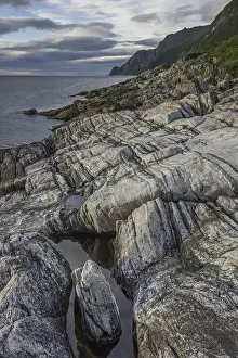 Rock structures on the coast near Husoy