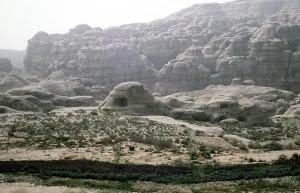 Rock tombs at the archaeological site in Petra, Jordan, 1998, Asia