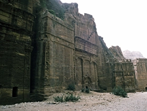 Rock tombs at the archaeological site in Petra, Jordan, 1998, Asia