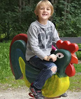 Rocking seat toy in the playground for kids