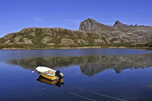 The rocky hills of the Rodoy peninsula from Vaerangfjord