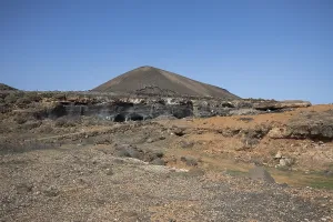 Rocky landscape around the volcano Montana de Guenia