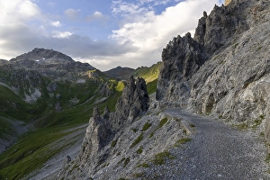 Category Mountain Landscapes Prints: Rocky path below Weisshorn, Davos