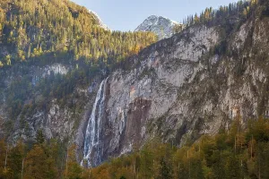 Category Mountain Landscapes Prints: Roethbach Falls waterfall at Obersee in autumn