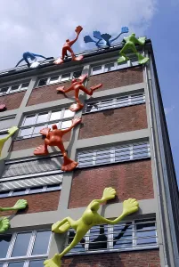 Roggendorf House, art project with colourful figures