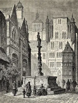 Roland fountain in front of the town hall