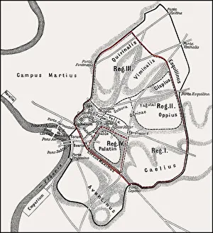 Roma quadrata, the original pomerium of the ancient city of Rome