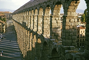 Roman aqueduct Segovia, Castile and Leon region, Spain 1964