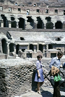 The Roman Colosseum or Flavian Amphitheatre, Rome, Italy in 1974 built 70-80 AD
