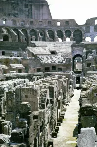 The Roman Colosseum or Flavian Amphitheatre, Rome, Italy in 1974 built 70-80 AD
