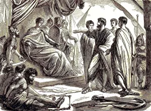 Roman emissaries in front of the Illyrian king