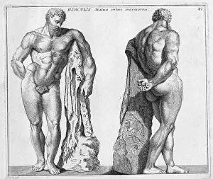 The Roman god Hercules, marble statue from ancient Rome