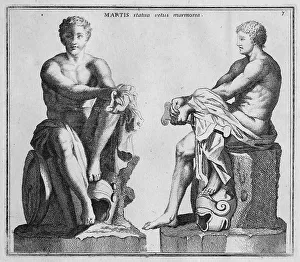 The Roman god Mars, marble statue from ancient Rome