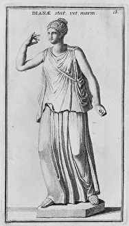 The Roman goddess Diana, marble statue from ancient Rome