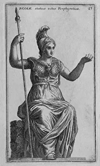 The Roman Goddess Roma, marble statue from ancient Rome