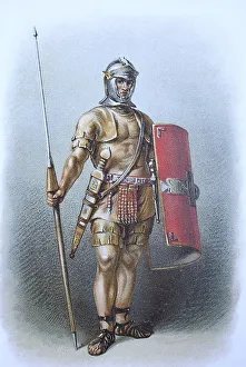 Roman legionary soldier, after a model in the Roman-Germanic Museum in Mainz