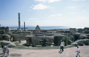 Roman ruins of the Antonine Baths of Antoninus Pius, in Carthage, Tunis, Tunisia, 1998, Africa