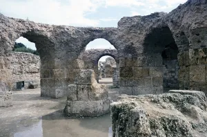 Roman ruins of the Antonine Baths of Antoninus Pius, in Carthage, Tunis, Tunisia, 1998, Africa