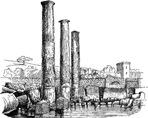 The Roman ruins of Macellum in the town of Pezzulo