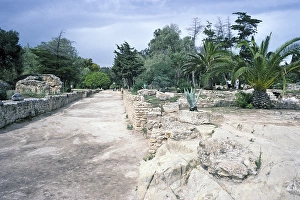 Roman ruins on the main street in Carthage, Tunis, Tunisia, 1998, Africa