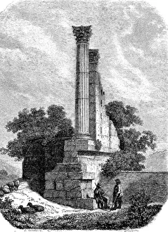 Roman ruins in Vernegues, Departement Bouches-du-Rhone in the region Provence-Alpes-Cote d'Azur around 1880