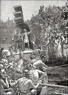 Roman soldiers leaving Roman Britain In the late 4th and early 5th centuries