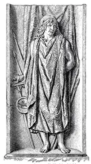 The Roman triumphal relief of a captive Germanic tribes in the Vatican Museum