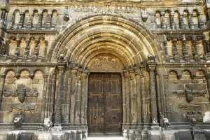 Romanesque portal of the Scottish church St Jakob