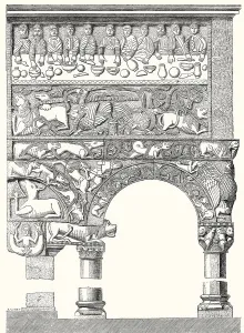 The Romanesque pulpit of the Basilica of Sant'Ambrogio