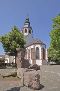 Romanesque St Martin's Church and Romanesque Fountain