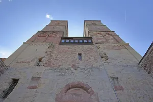 Romanesque St. Mary's Collegiate Church with twin towers